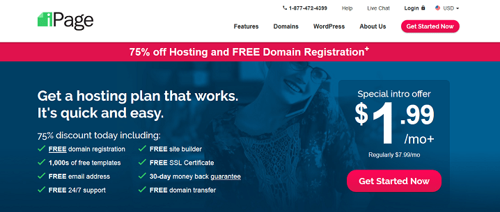 Build Your Website with a Free Domain Name iPage Web Hosting