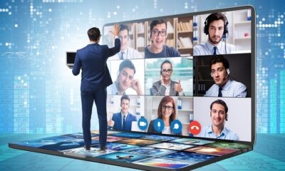 Concept of remote video conferencing during pandemic